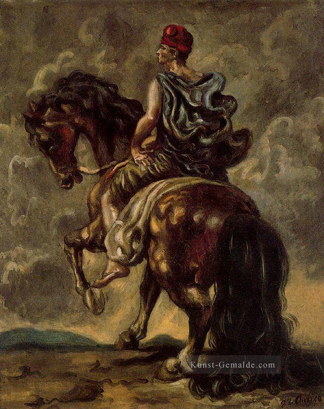 Kavalleriemann mit einem roten Hut und einem blauen Mantel Giorgio de Chirico Metaphysischen Surrealismus Ölgemälde